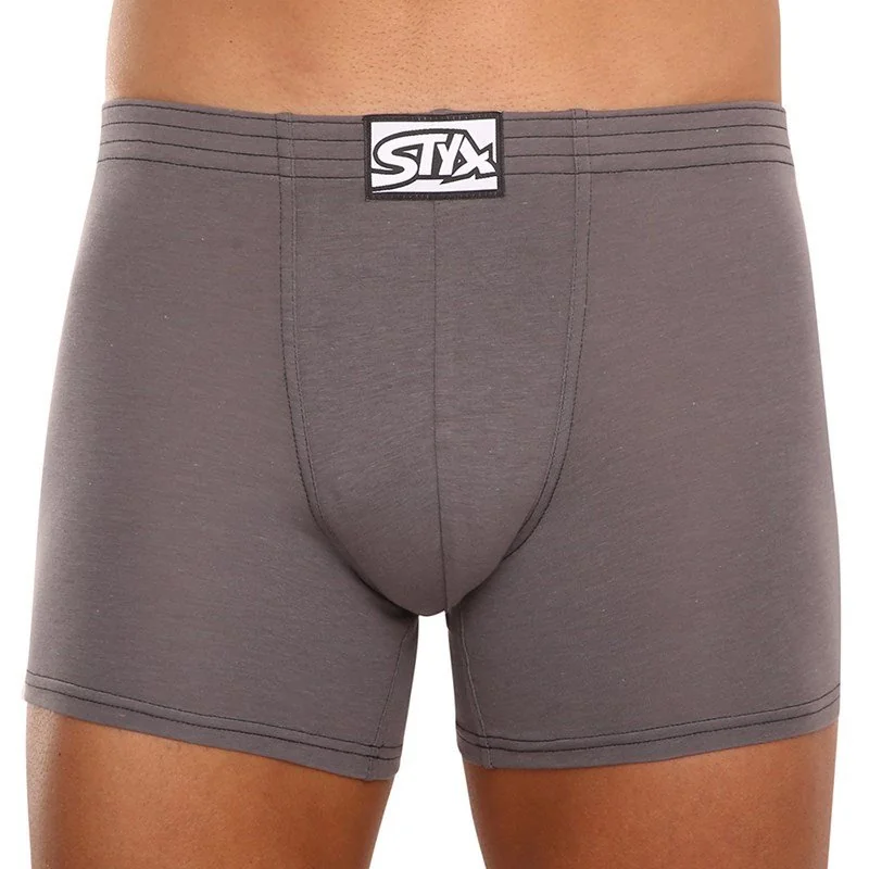 Styx 3PACK pánské boxerky long klasická guma vícebarevné (3F96837) XXL 