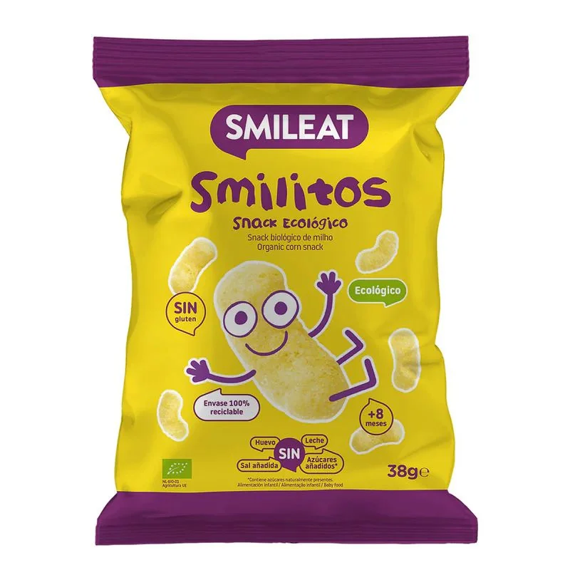 Smileat BIO kukuřičné křupky s extra panenským olivovým olejem 8M+ 38 g