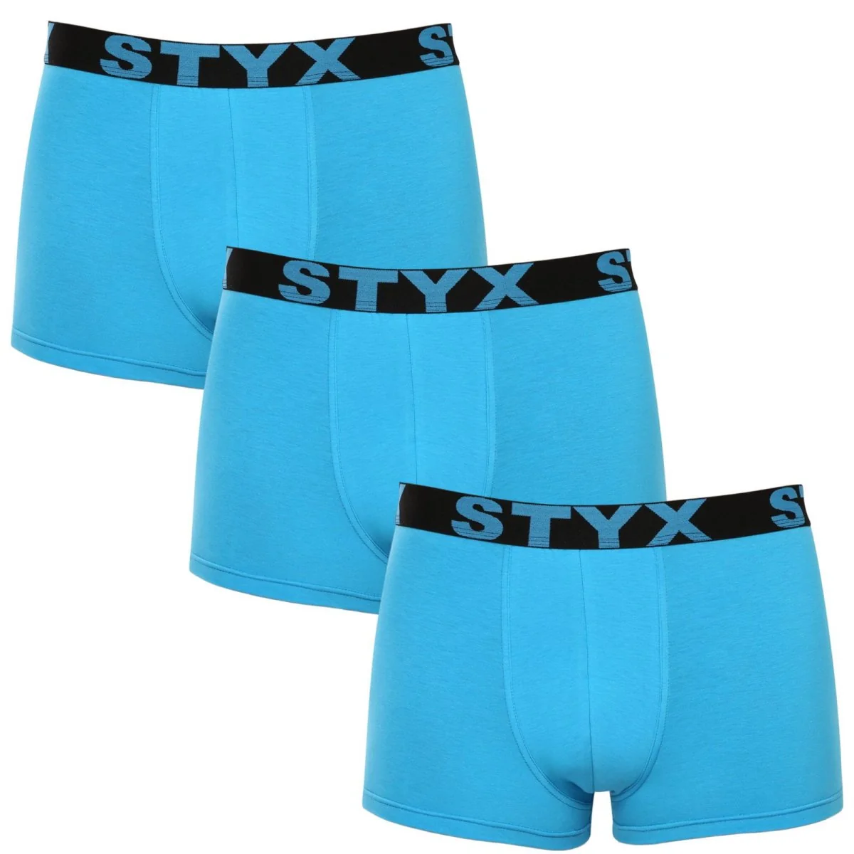 Styx 3PACK pánské boxerky sportovní guma světle modré (3G1169) M