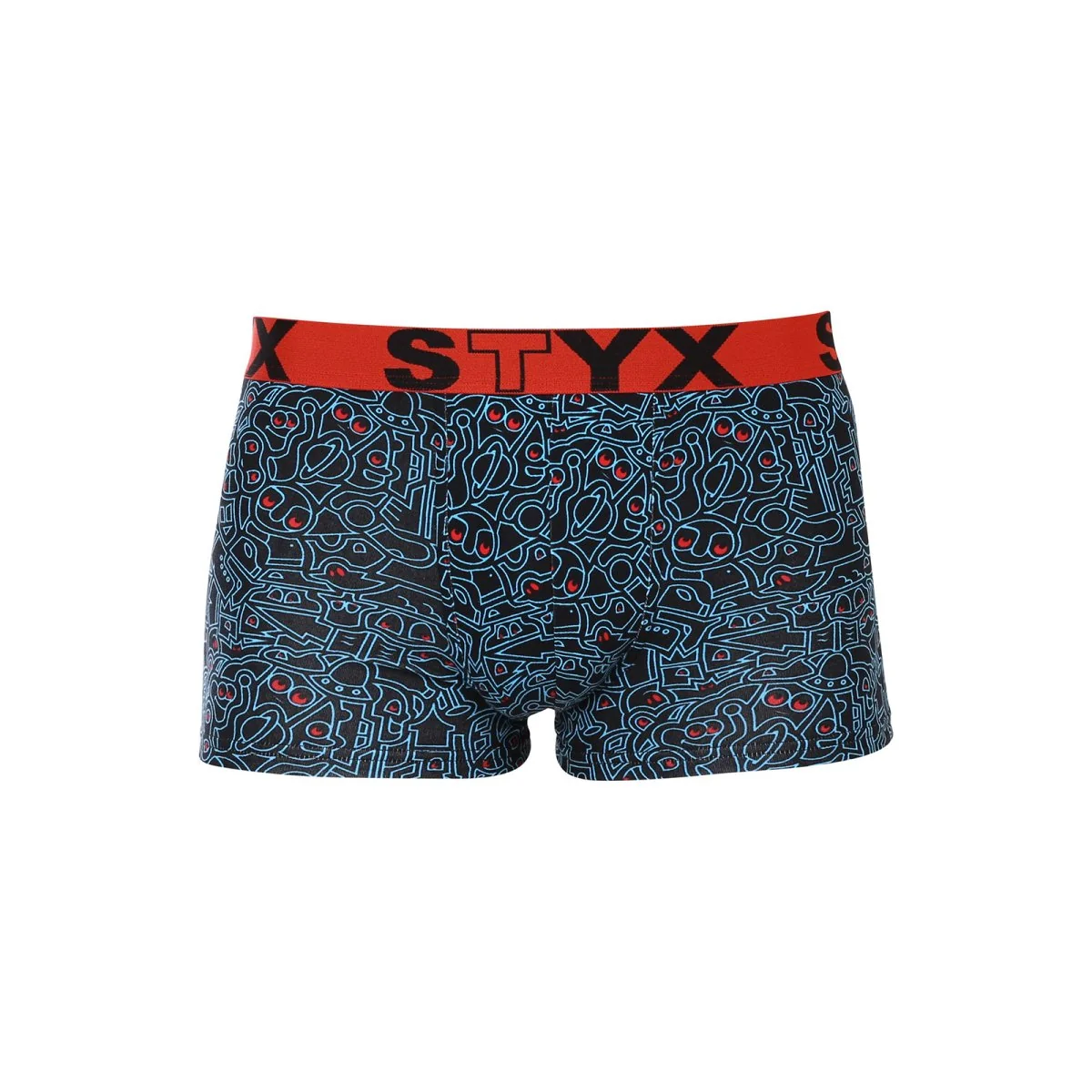 Styx Pánské boxerky art sportovní guma nadrozměr doodle (R1256) 3XL