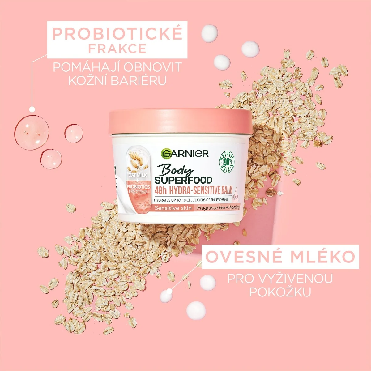 Garnier Body SuperFood Tělový balzám s ovesným mlékem 380 ml