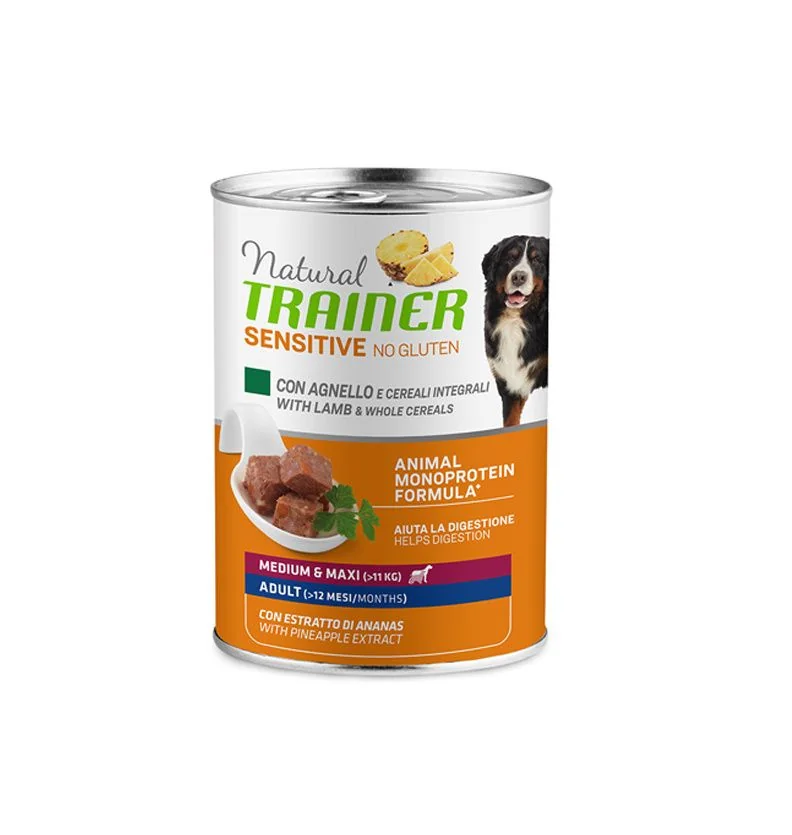 Natural Trainer No gluten medium/maxi jehněčí konzerva 400 g