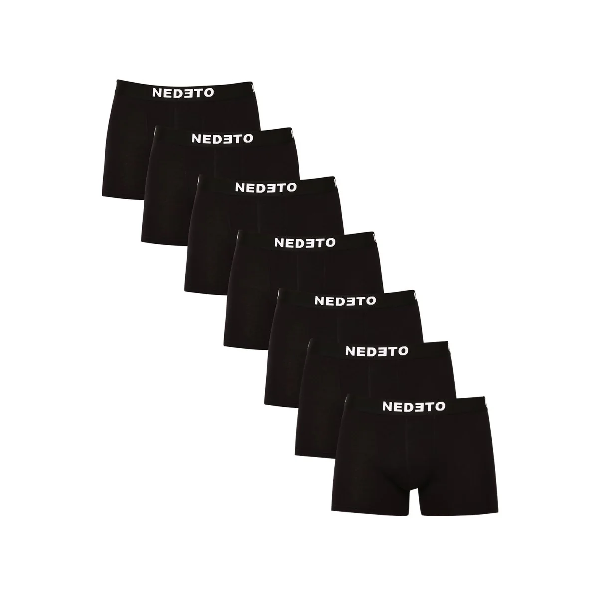 Nedeto 7PACK pánské boxerky černé (7NDTB001-brand) 3XL 