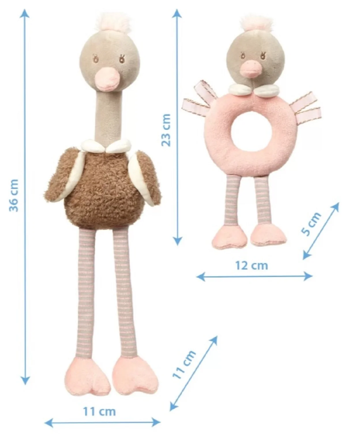 Babyono Sada edukačních hraček - Ostrich Mcknox family, šedá, růžová 