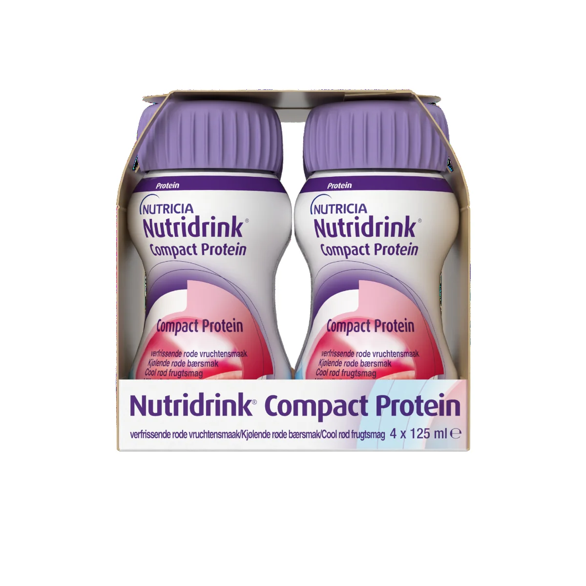 Nutridrink Compact Protein s příchutí chladivého červeného ovoce 4x125 ml