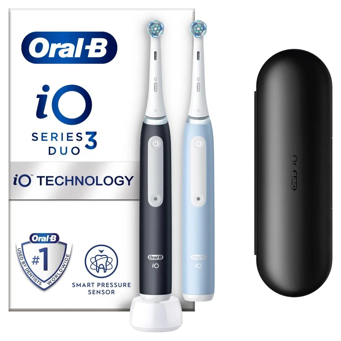 Oral-B iO Series 3 Duo elektrický zubní kartáček 2 ks Black+Ice Blue