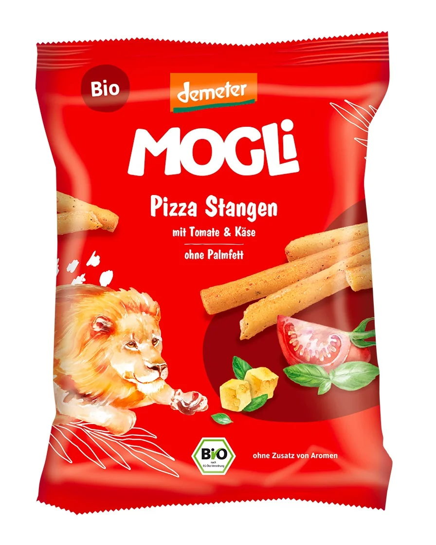 MOGLi BIO Pizza tyčinky s rajčaty a sýrem 75 g