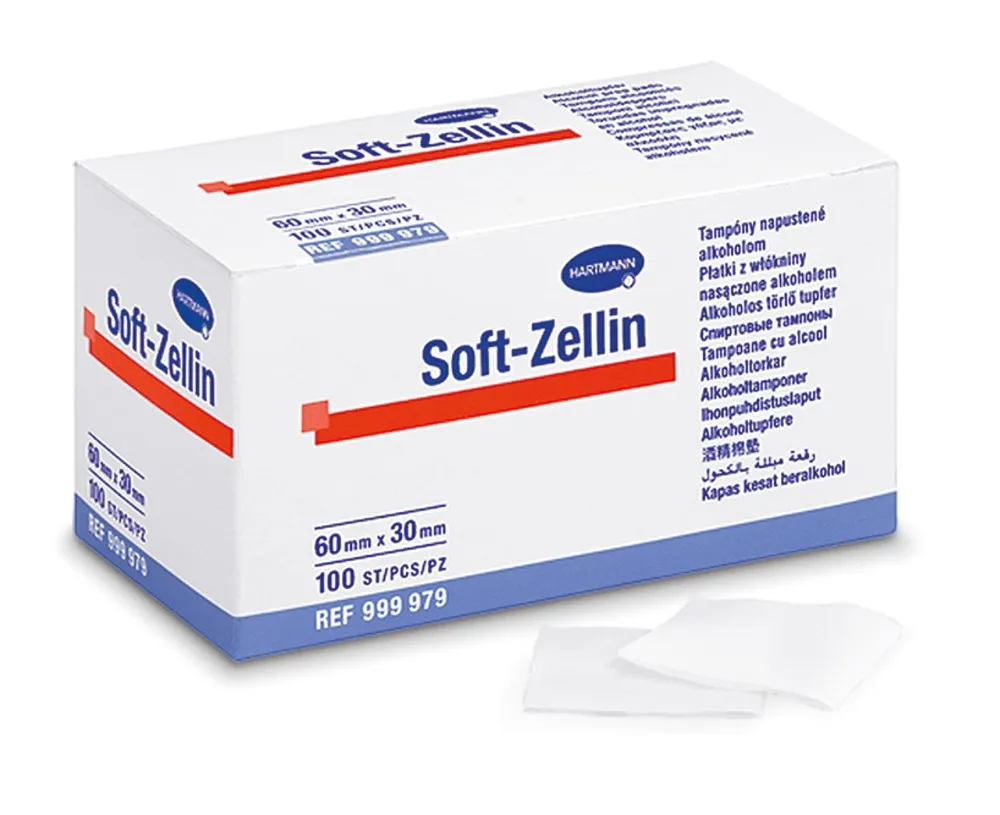 Soft-Zellin tampony s alkoholem 100 ks