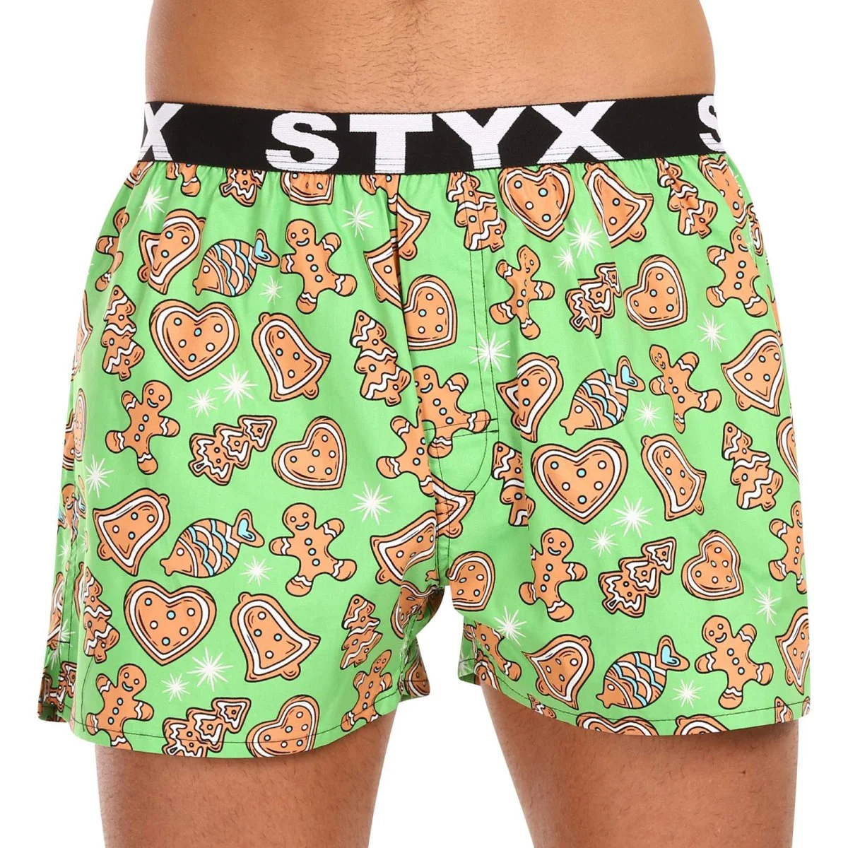 Styx Pánské trenky art sportovní guma Vánoce perníčky (B1753) XL 