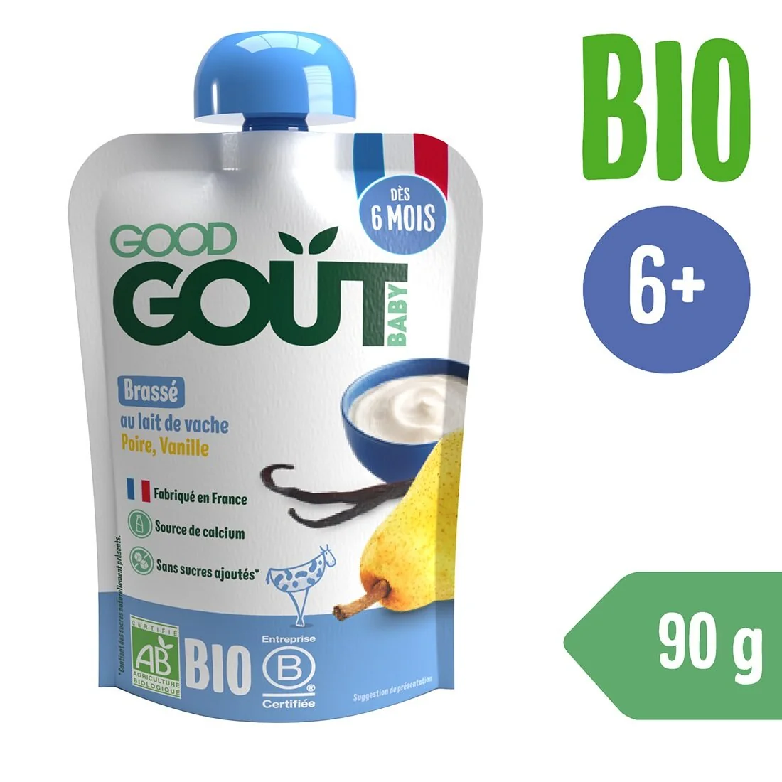 Good Gout BIO Vanilkový dezert s hruškou 6m+ kapsička 90 g