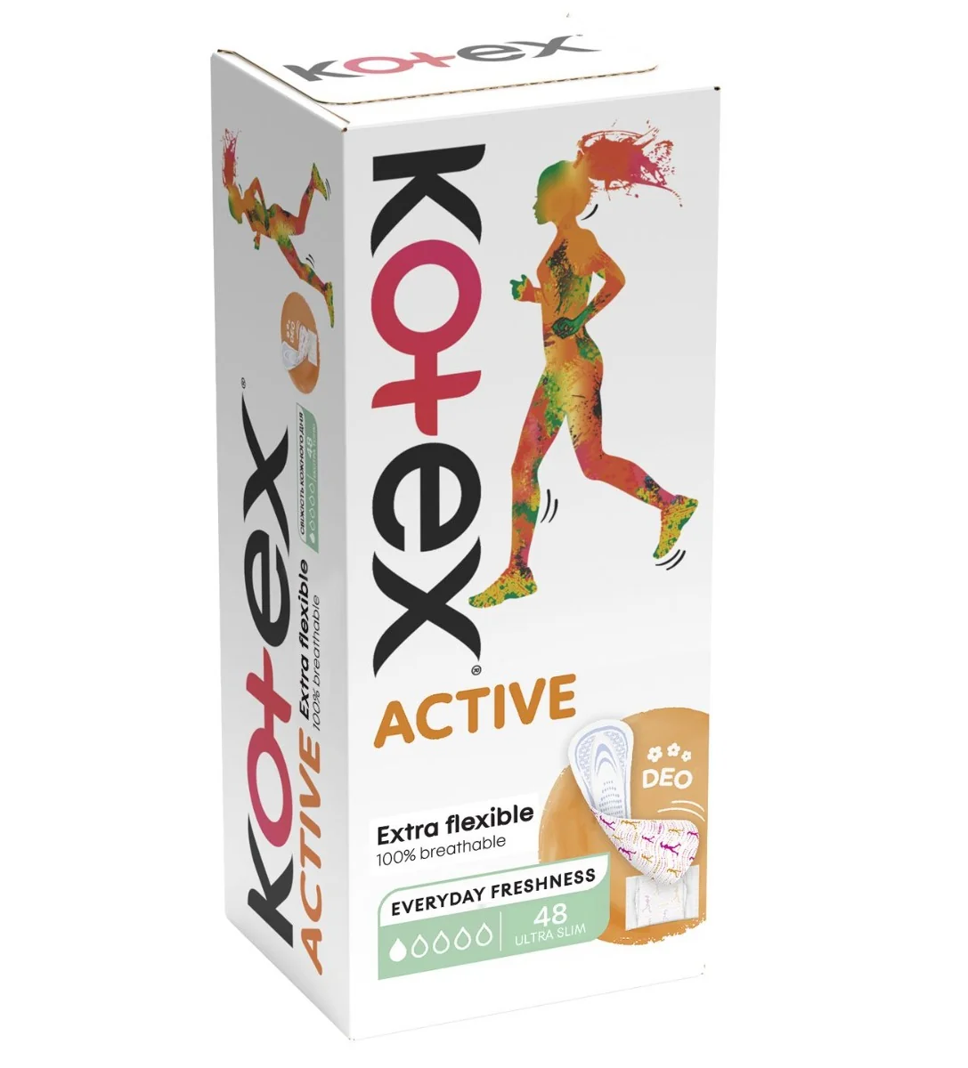 Kotex Liners Active Deo Ultra Slim slipové vložky 48 ks