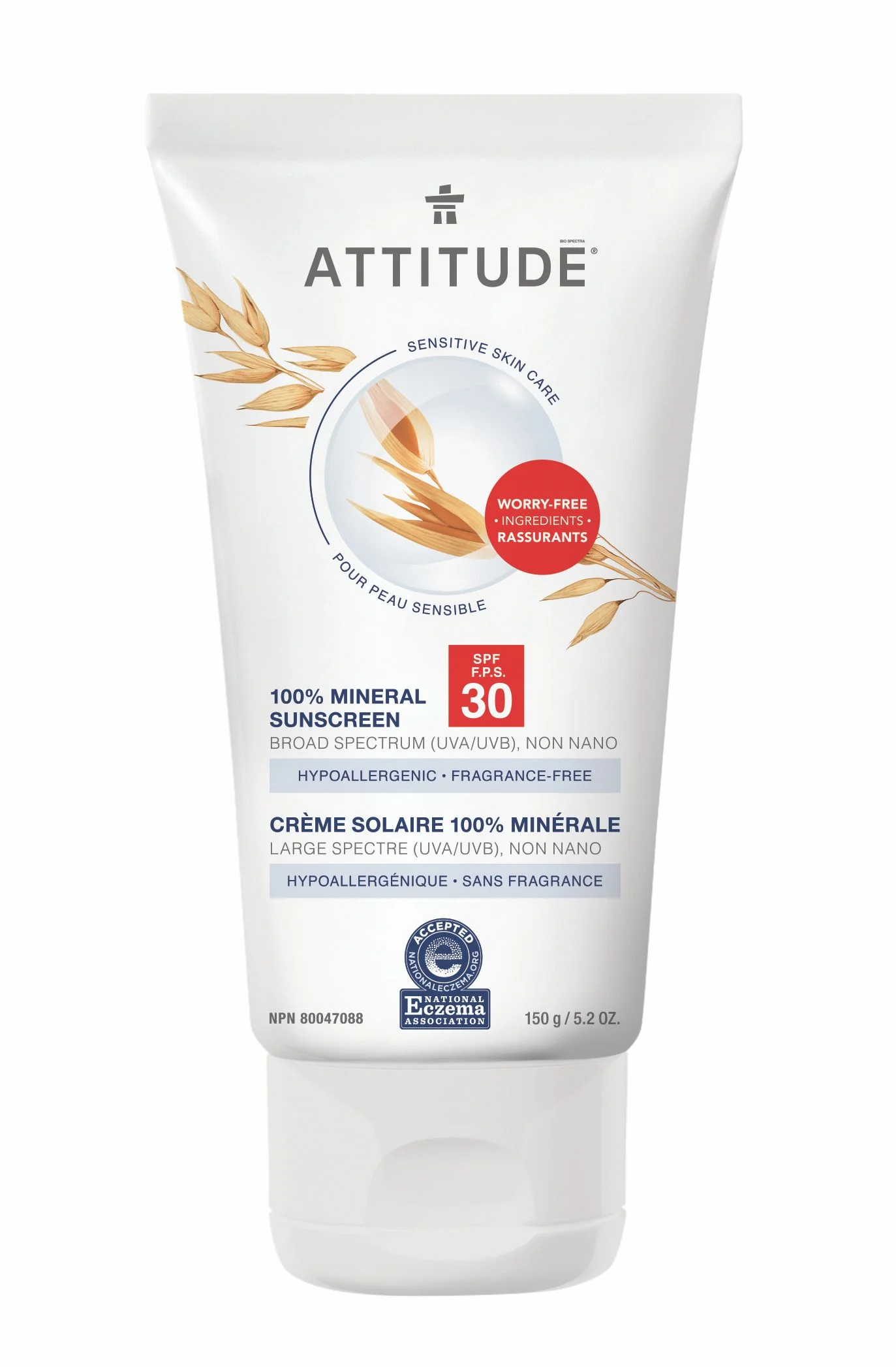 ATTITUDE Opalovací krém na citlivou pokožku SPF30 150 g