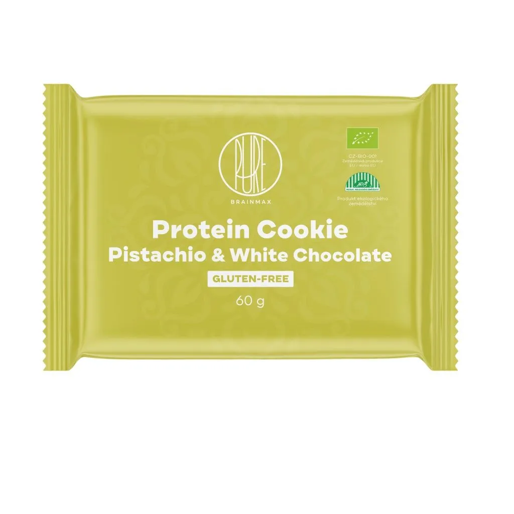 BrainMax Pure Protein Cookie Pistácie & bílá čokoláda BIO 60 g