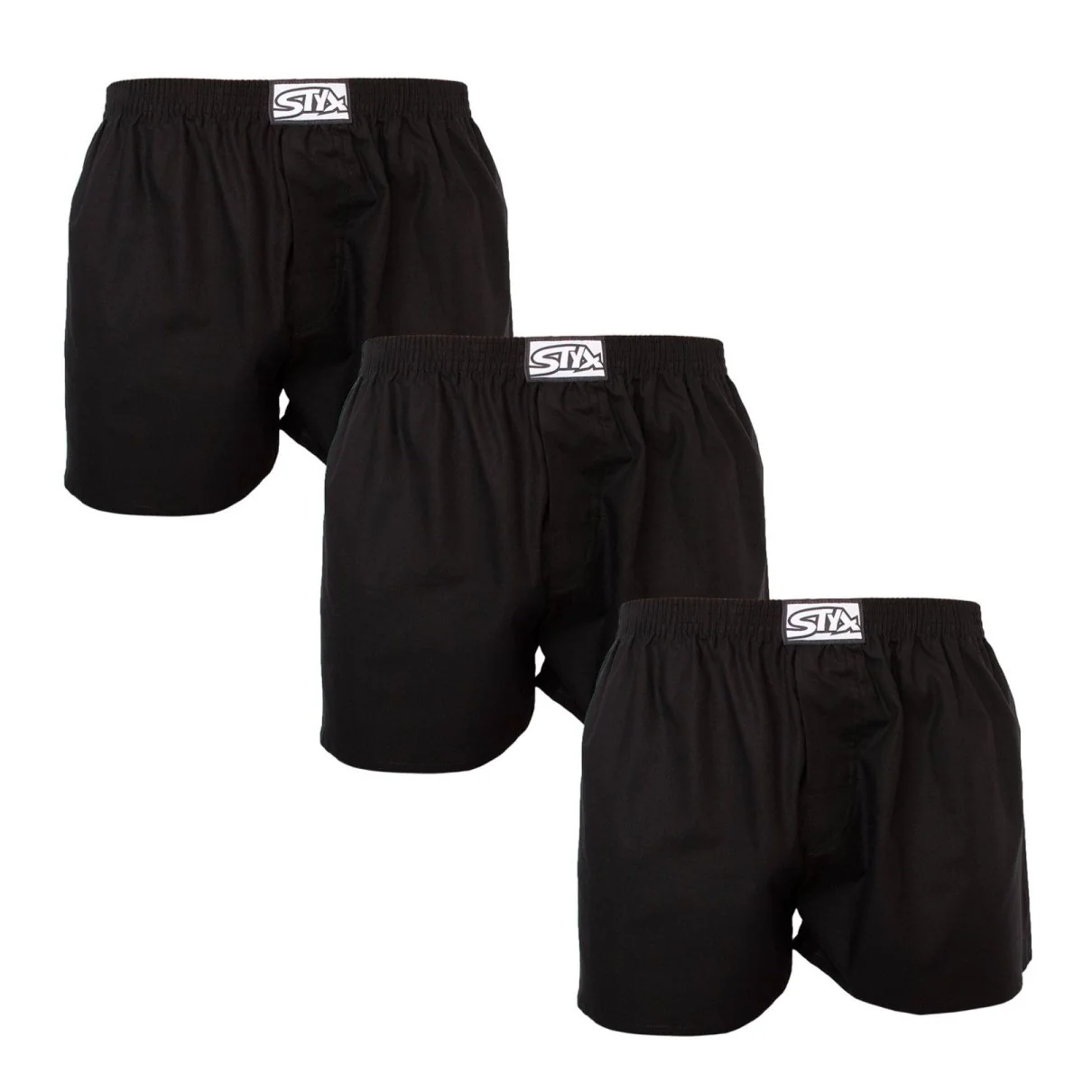 Styx 3PACK pánské trenky klasická guma černé (3A0960) XL 