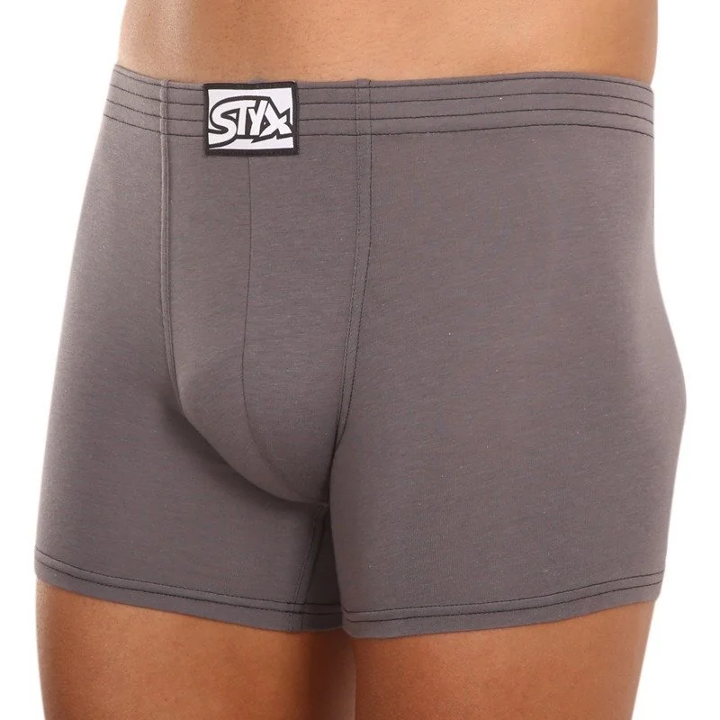 Styx 3PACK pánské boxerky long klasická guma vícebarevné (3F96837) M 