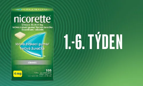 1.-12. týden: Nicorette® Gum 2 mg  