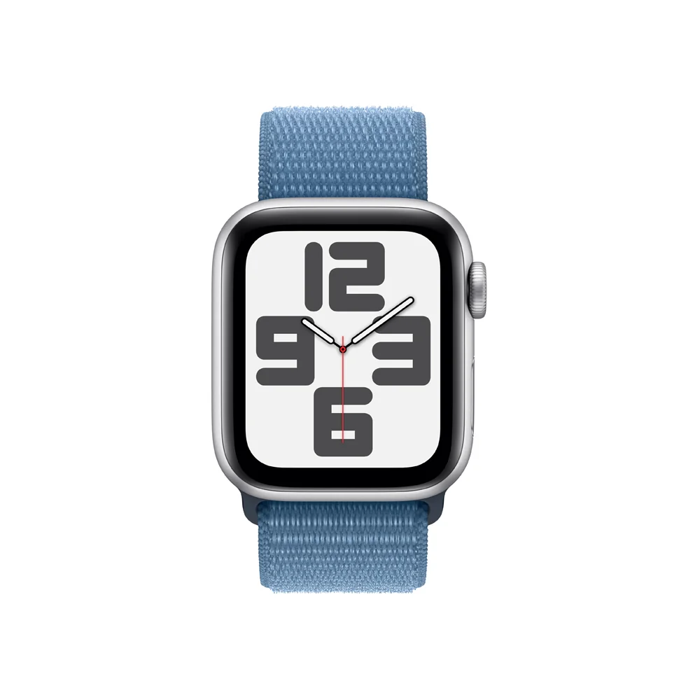 Apple Watch SE 40 mm sport loop smart hodinky Silver/Winter Blue