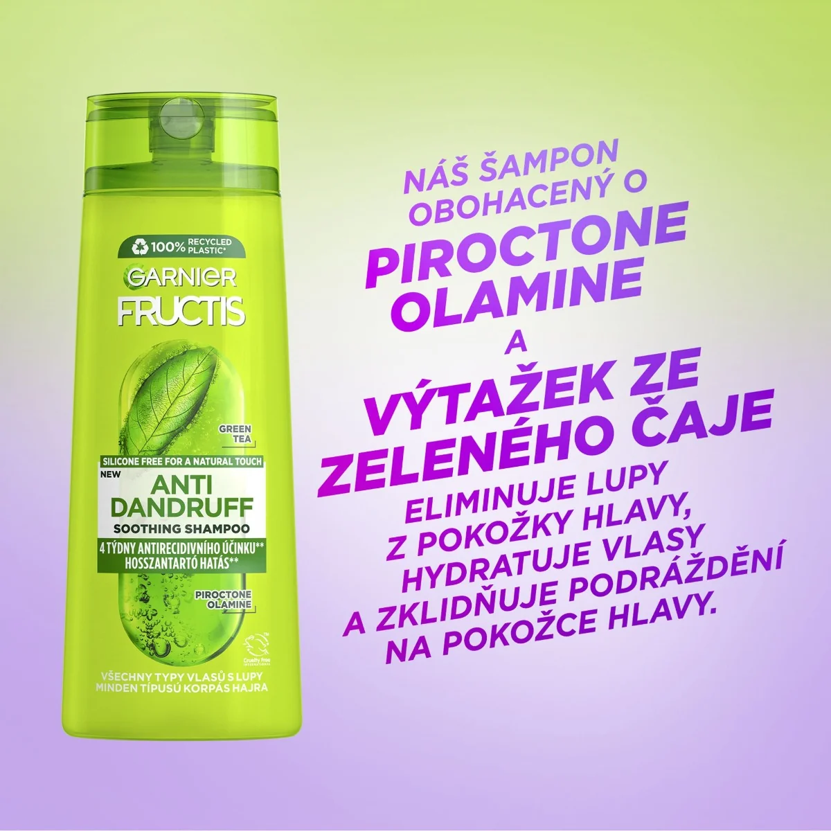 Garnier Fructis Antidandruff Green Tea šampon proti lupům 250 ml