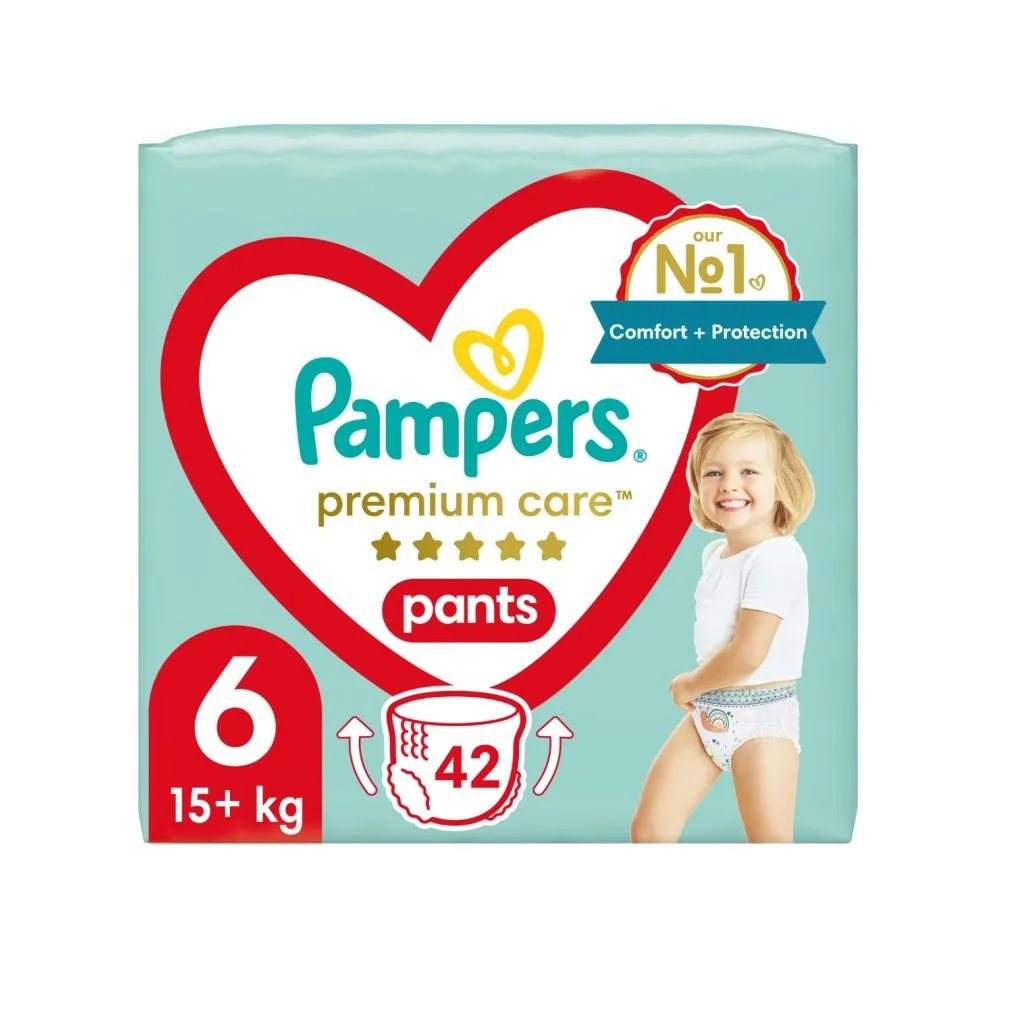 Pampers Premium Care vel. 6 15+ kg plenkové kalhotky 42 ks