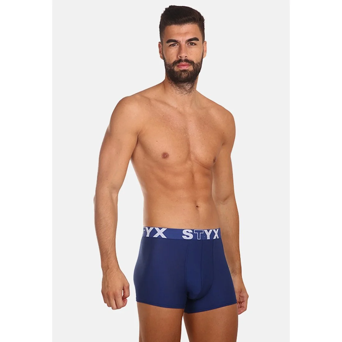 Styx 3PACK pánské boxerky sportovní guma tmavě modré (3G968) L 