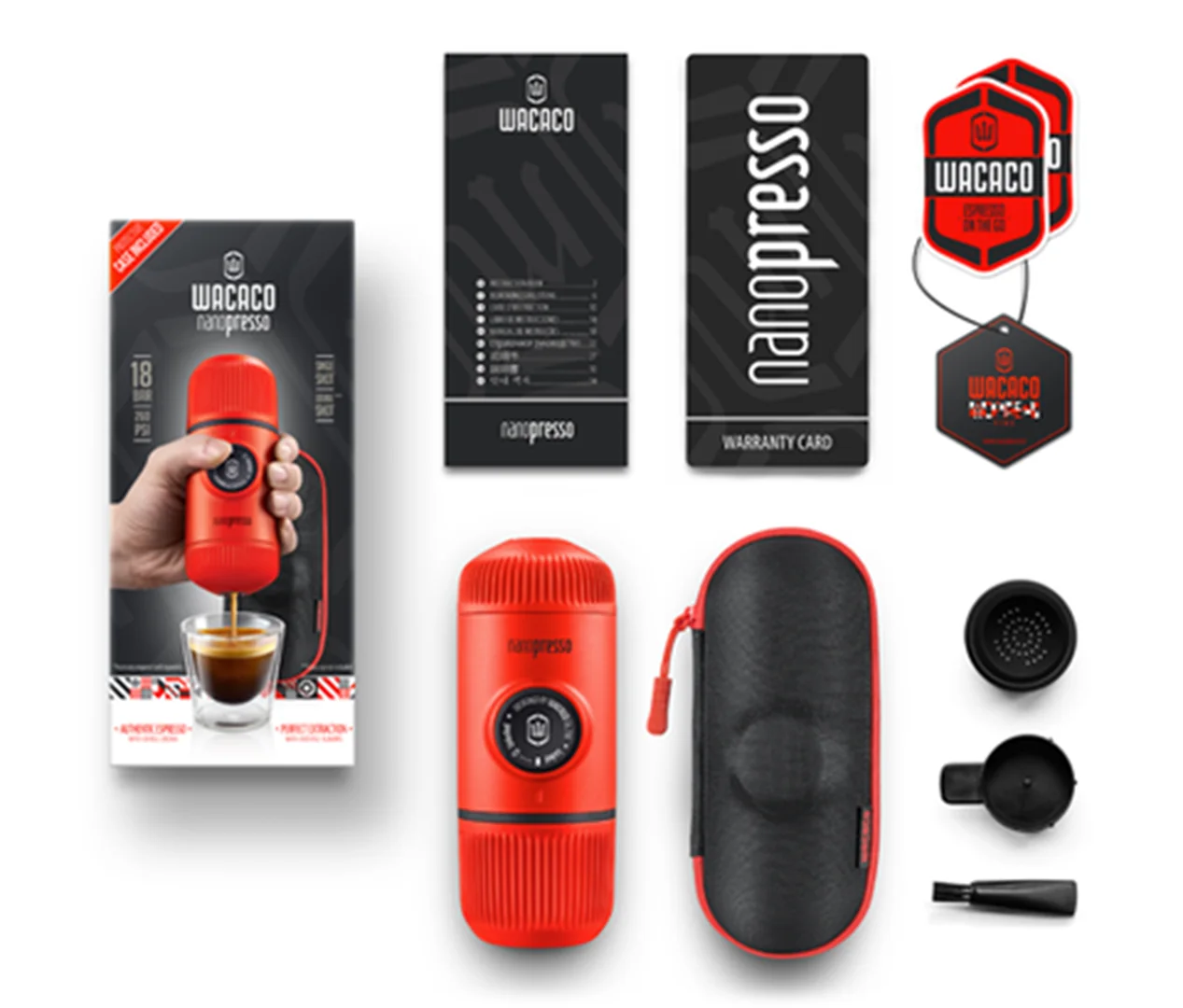 Wacaco Nanopresso Lava Red + pevný obal 