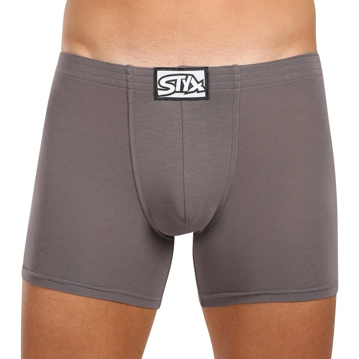 Styx 3PACK pánské boxerky long klasická guma tmavě šedé (3F1063) L 