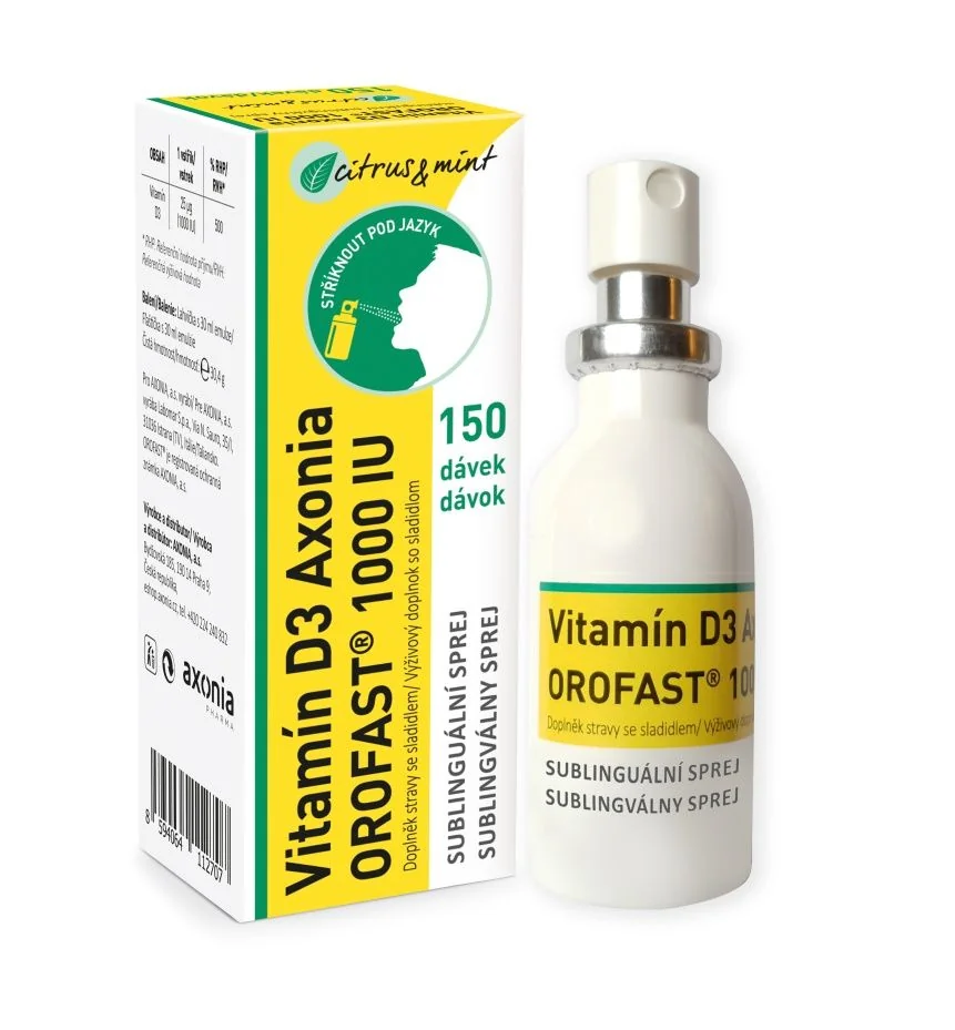 OROFAST Vitamín D3 Axonia 1000 IU sublinguální sprej 30 ml