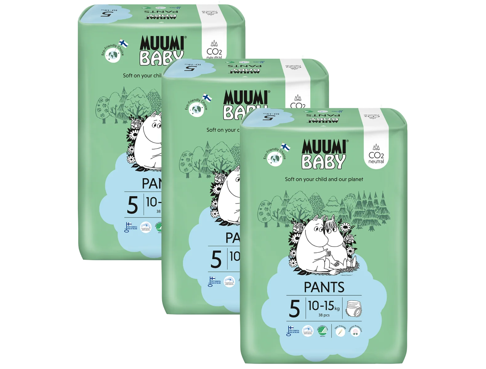 Muumi Baby Pants 5 10–15 kg eko kalhotky 114 ks