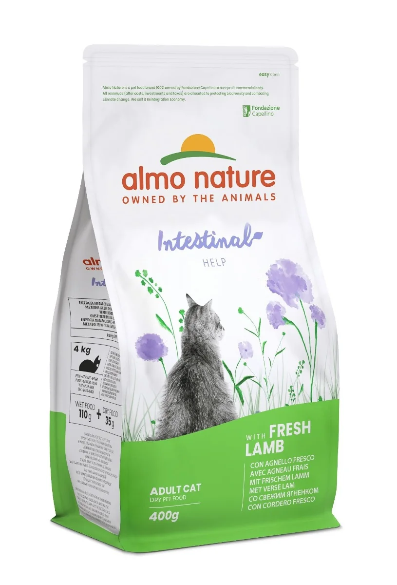 Almo Nature Intestinal Help s čerstvým jehnětem krmivo pro kočky 400 g