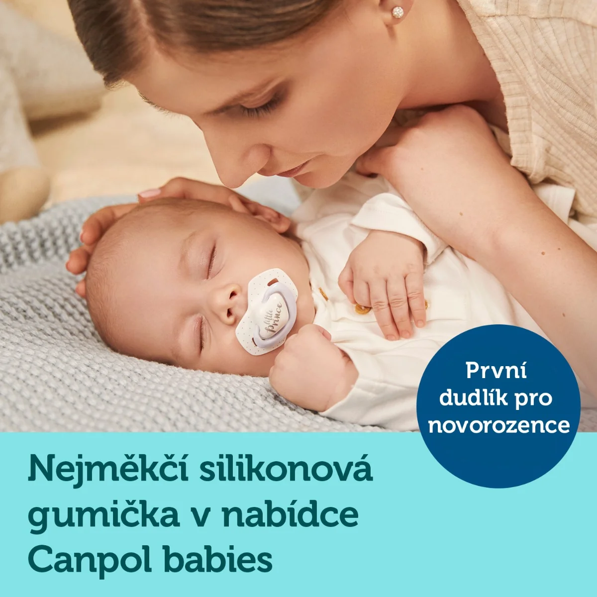 Canpol babies Symetrické silikonové dudlíky 0–6 měsíců 2 ks Light touch modré