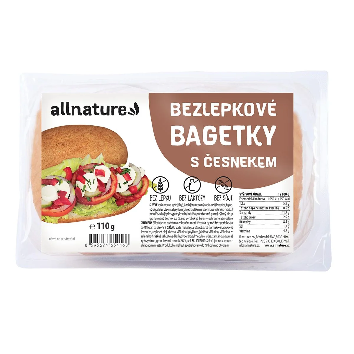 Allnature Bezlepkové bagetky s česnekem 110 g