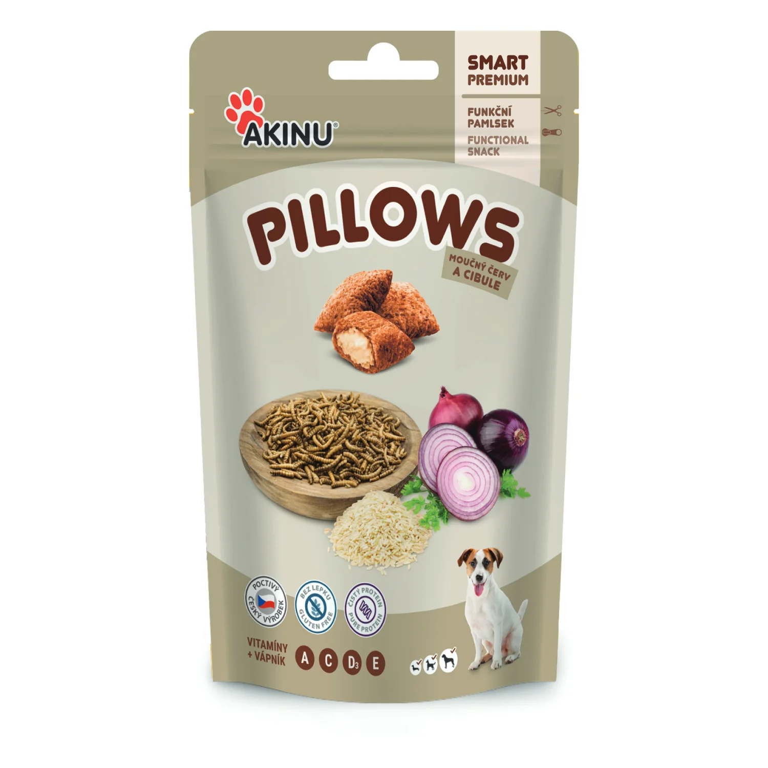 Akinu Pillows polštářky s moučným červem pamlsek pro psy 80 g