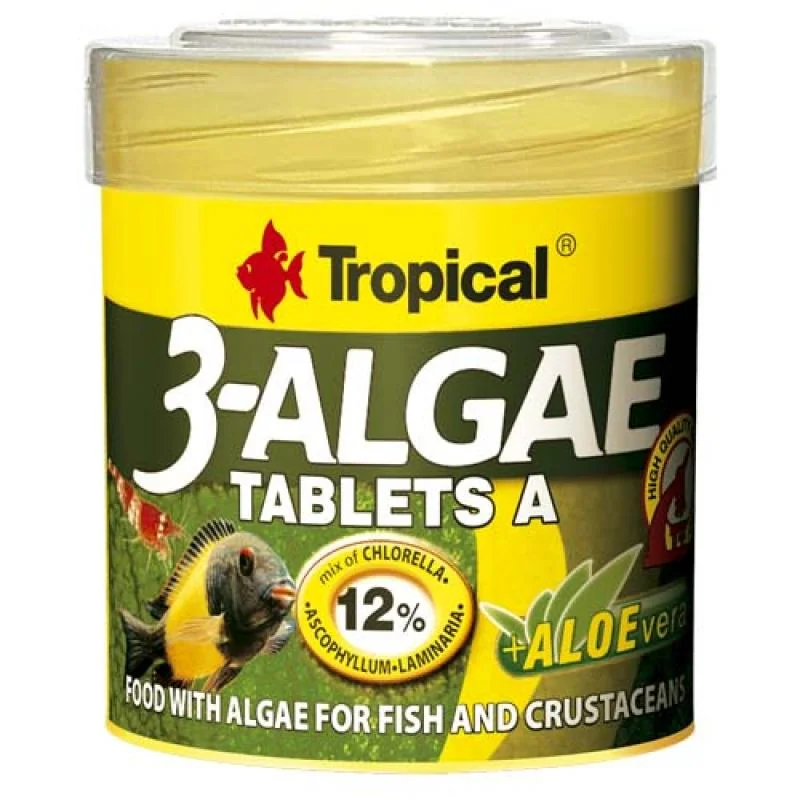 Tropical 3-Algae Tablets A 50ml/36g 80ks tabletové krmivo s řasami pro sladkovodní  a