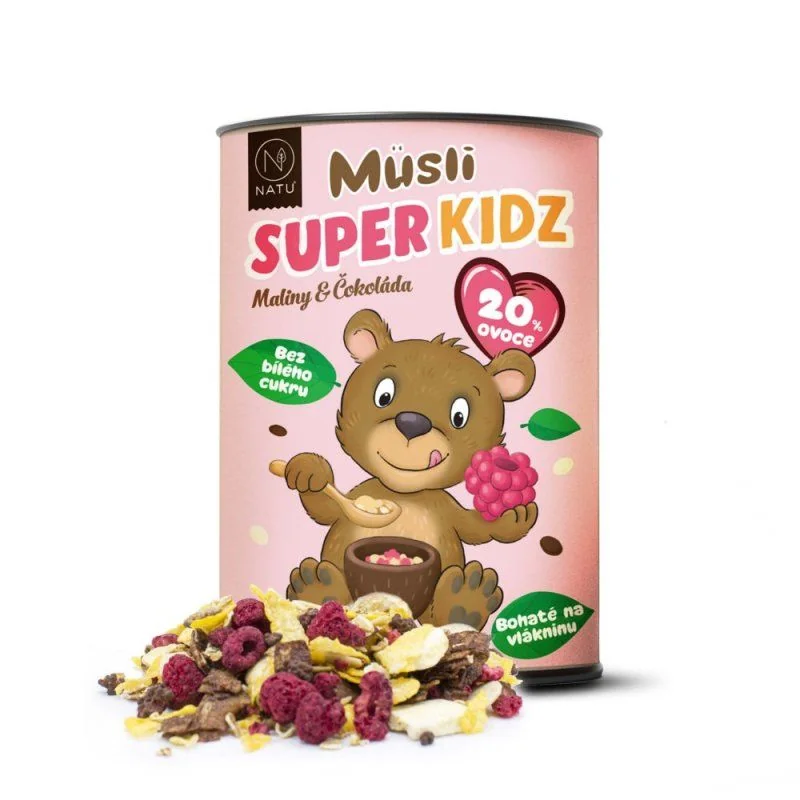 NATU Super Kidz Müsli Maliny a čokoláda 300 g