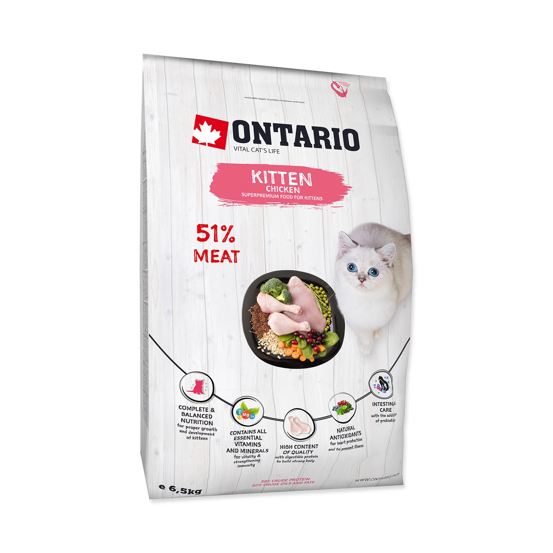 Ontario Kitten Chicken granule 6,5 kg