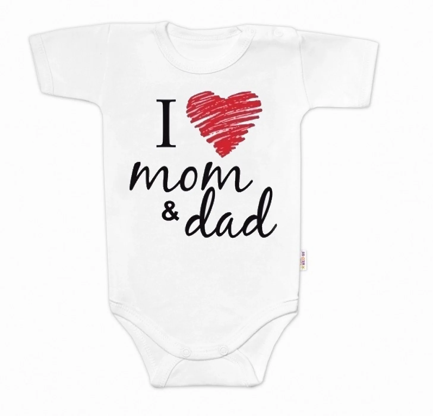 Baby Nellys Body krátký rukáv  I love mom & dad, unisex vel.  86