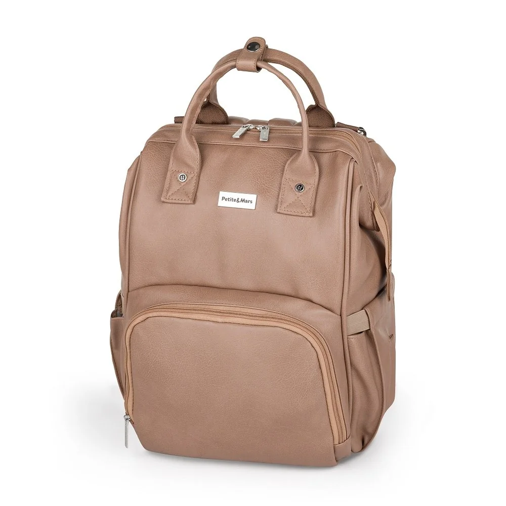 Petite&Mars Batoh přebalovací na kočárek Jasper Camel Beige