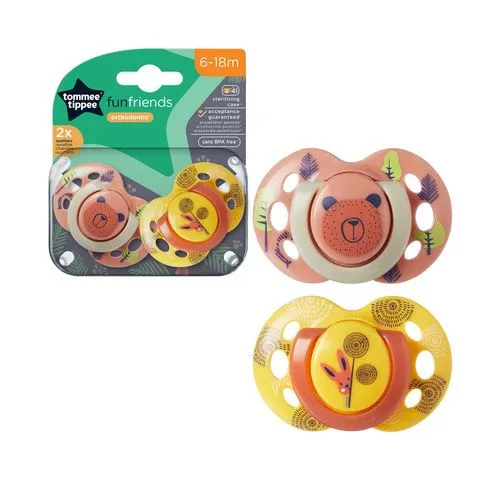 Tommee Tippee Šidítko C2N silikon Fun 6-18m 2 ks