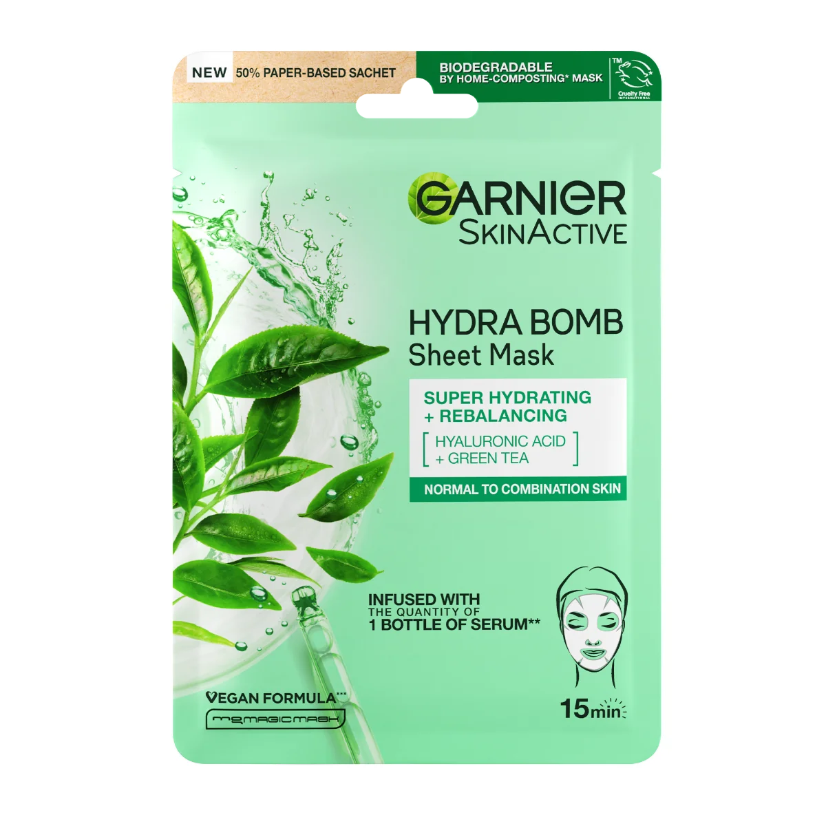 Garnier Skin Naturals Hydra Bomb čisticí a hydratační pleťová maska 28 g