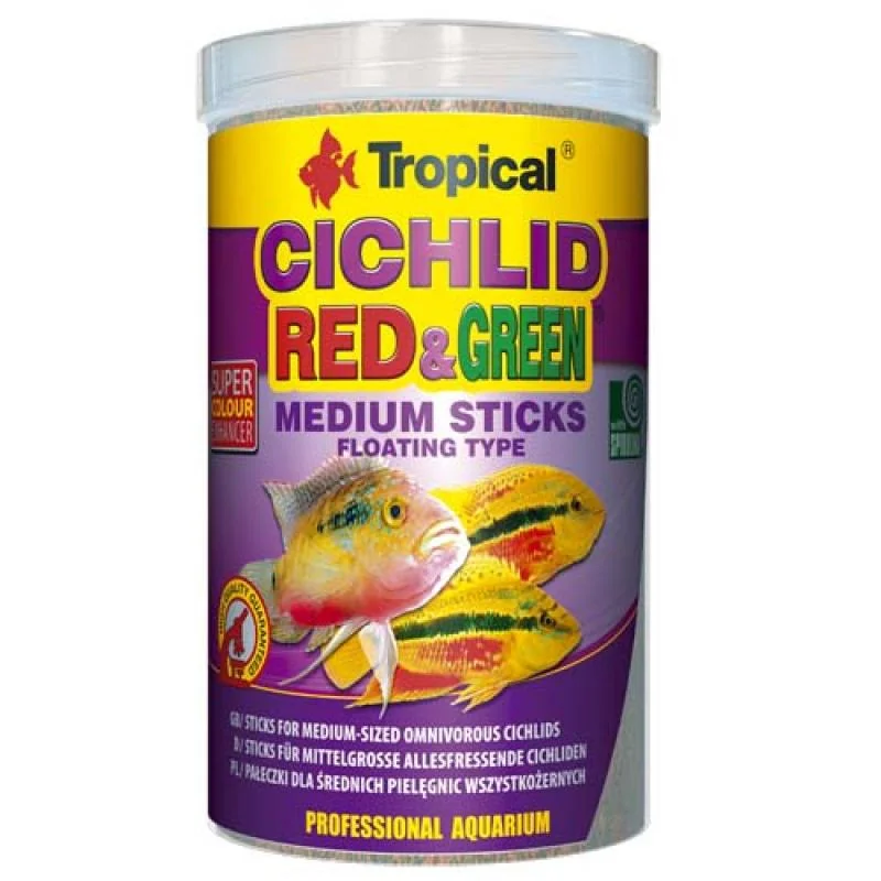 Tropical Cichlid Red&Green Medium Sticks 1000ml/360g tyčinky pro střední všežravé c 