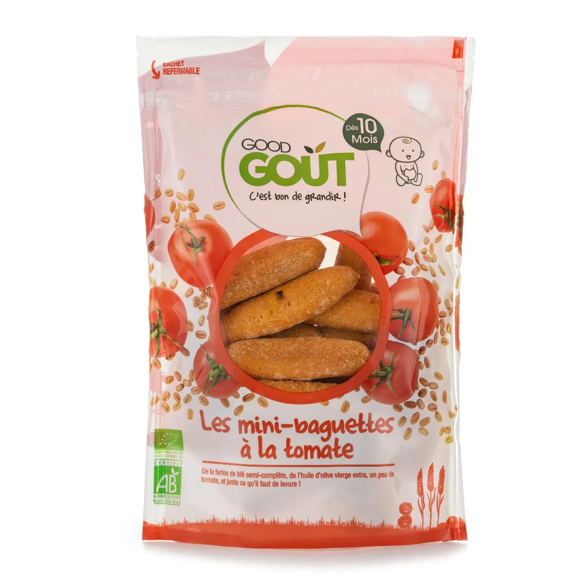 Good Gout BIO Mini bagetky s rajčátky 10m+ 70 g