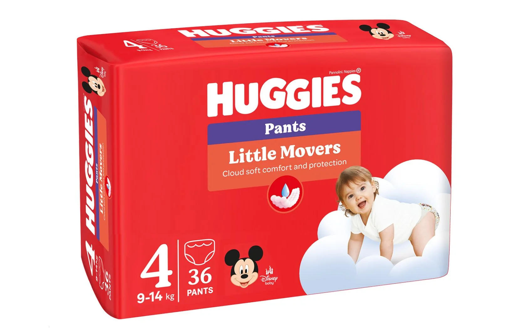 Huggies Little Movers Pants 4 9-14 kg jednorázové plenkové kalhotky 36 ks