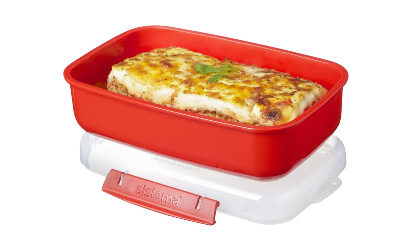 Sistema Microwave box na ohřev jídla 1,25 l červená