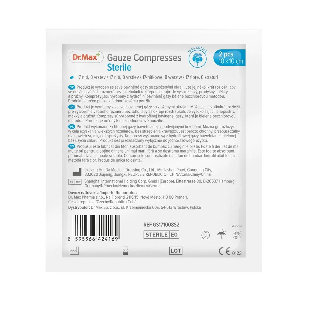 Dr. Max Gauze Compresses Sterile 10x10 cm 2 ks