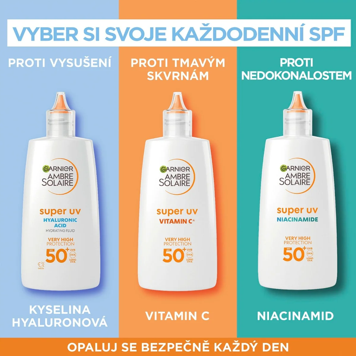 Garnier Ambre Solaire Super UV SPF50+ pleťové fluidum proti pigmentovým skvrnám 40 ml