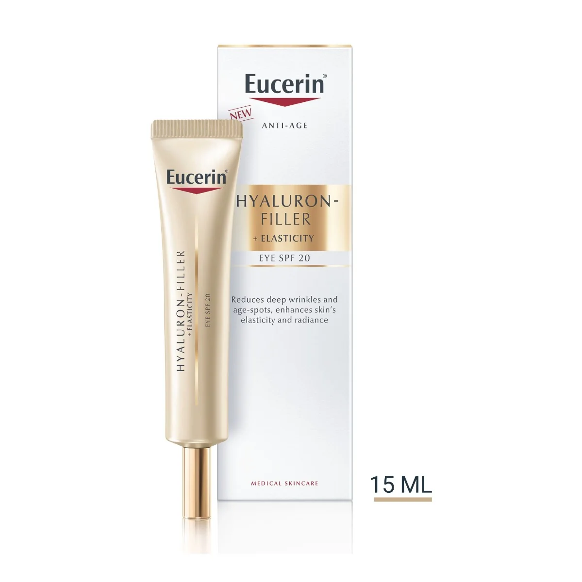 Eucerin Hyaluron-Filler + Elasticity SPF20 oční krém proti vráskám 15 ml