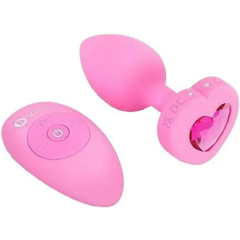 b-Vibe B-Vibe vibrační anální kolík Heart S/M s ovl. 9,8cm