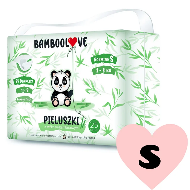 Bamboolove Pleny jednorázové Bambus vel. S 3-8 kg 25 ks