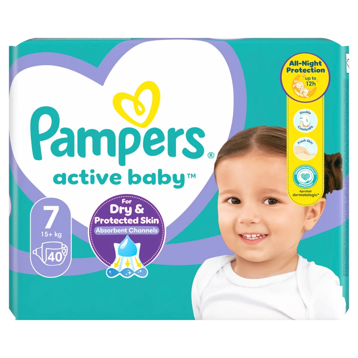 Pampers Active Baby Maxi Pack vel. 7 15+ kg dětské pleny 40 ks