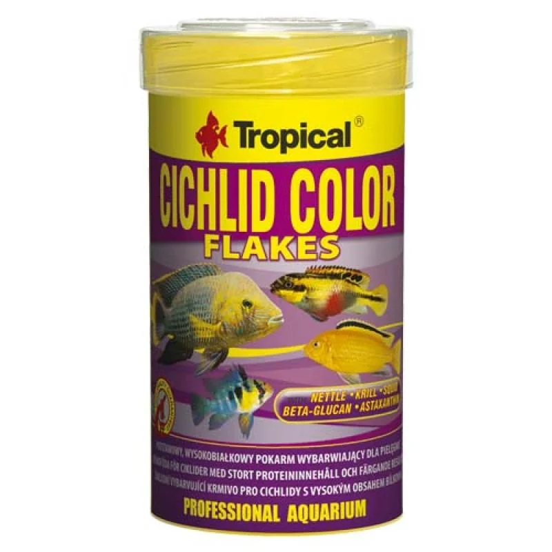 Tropical Cichlid Color 100ml/20g základní krmivo s vysokým obsahem bílkovin pro cichl 